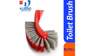 Cello Kleeno Dual Action Hockey Toilet Brush (Red & Grey)