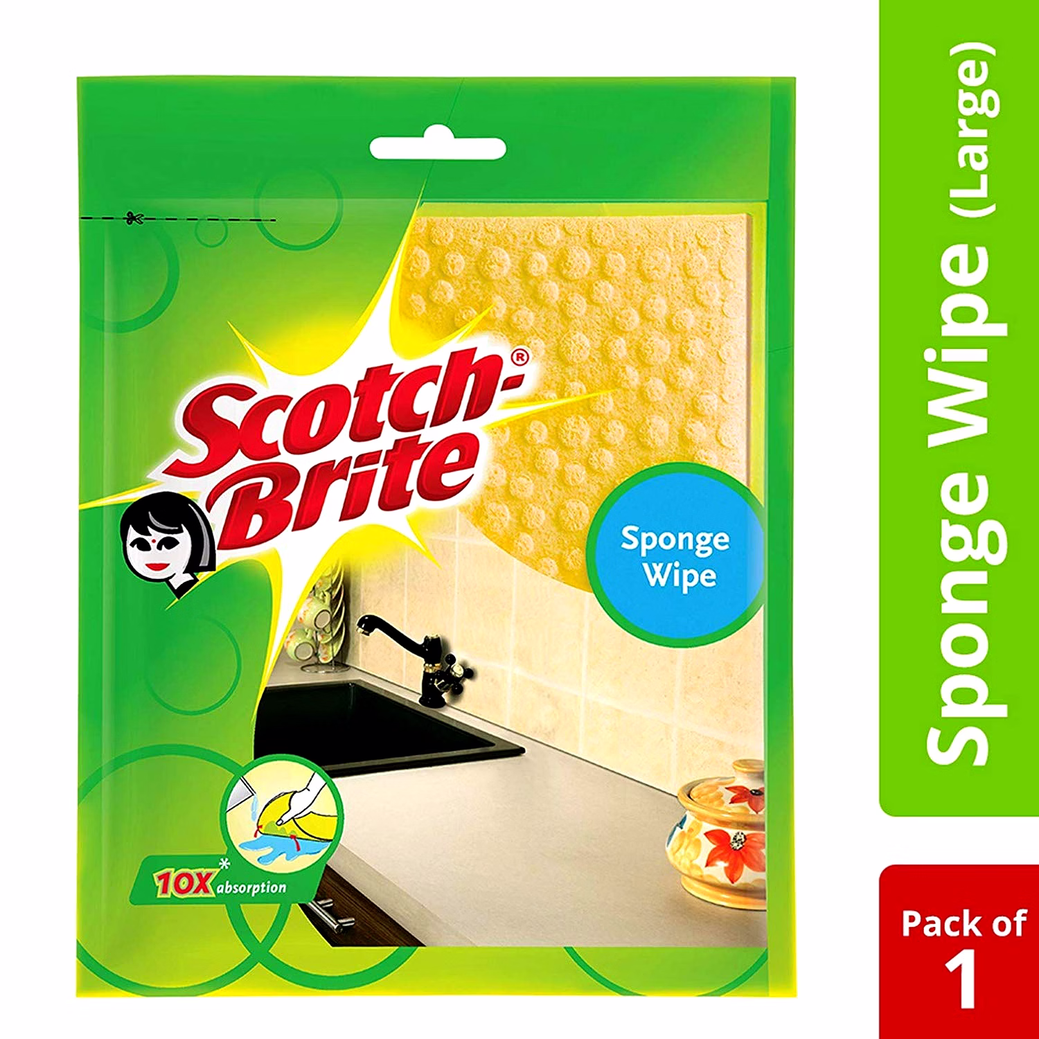 Scotch Brite Cleaning Sponge Wipe Large 1pc Pack image 1