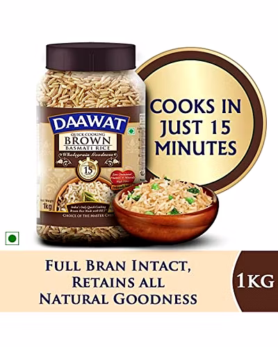 Daawat Brown Basmati Rice Jar 1kg-8901537074354