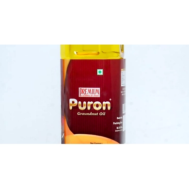 Puron Premium Filtered Groundnut Oil 1Ltr Bottle-SKU-EdibleOil-Pre1LtrBottle
