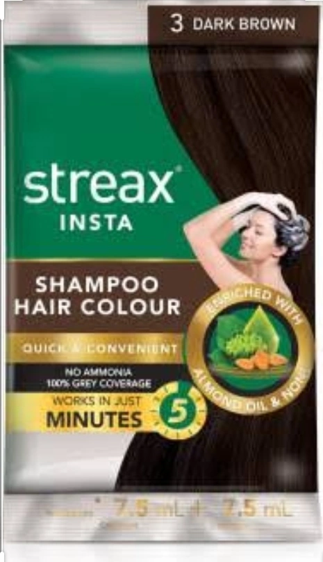 Streax Shampoo Hair Colour Dark Brown (3)-SKU-9097