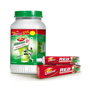 Dabur Glucose-D 1Kg (Free Dabur Red Paste 200g