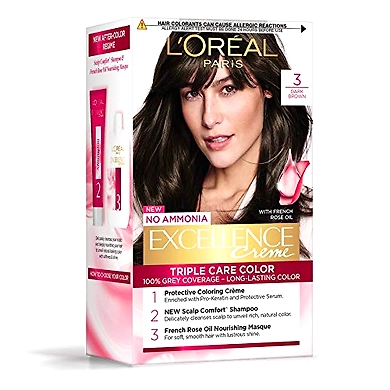 L'Oreal Excellence Hair Color No 3 Dark Brown-ASD-G1374