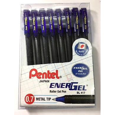 Pentel Energel Roller Gel Pen Set - Pack of 8 (Blue)-ASD-G1435