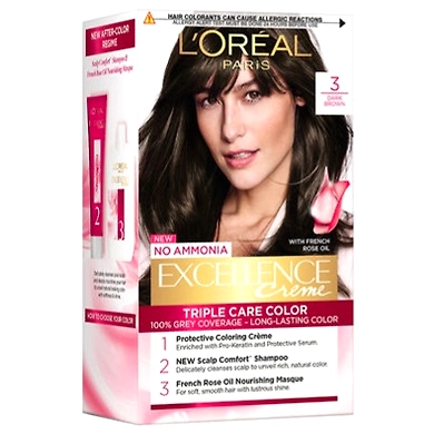 Loreal Excellence 3 Dark Brown Hair Colour-ASD-G1507