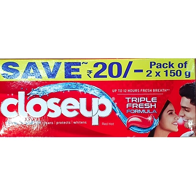 Closeup Red Gel Toothpaste 150 gms + 150 gms-ASD-G1595