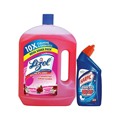 Lizol Disinfectant Surface Cleaner Floral 2ltr Harpic 500ml worth Rs-86