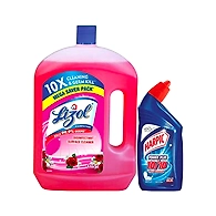 Lizol Disinfectant Surface Cleaner Floral 2ltr Harpic 500ml  worth Rs-86
