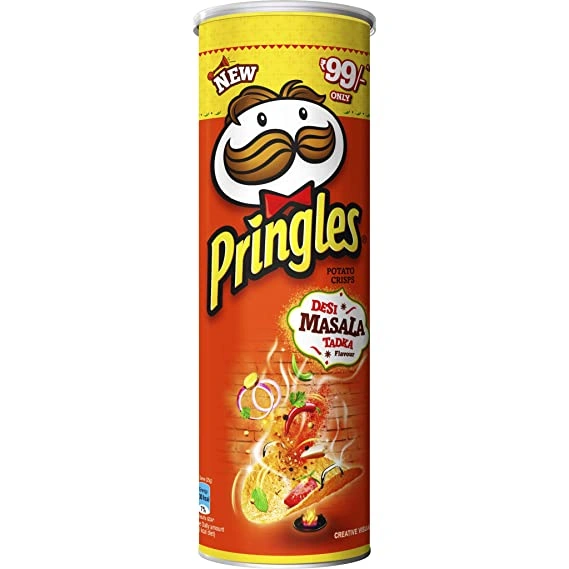 Pringles Potato Desi Masala Tadka Flavour 107g-PringlesPotatoDesiMasalaTadka