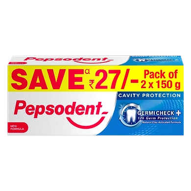 Pepsodent Cavity Protection 12h Germ Protection 150g+150g=300g-pepsodentcavity
