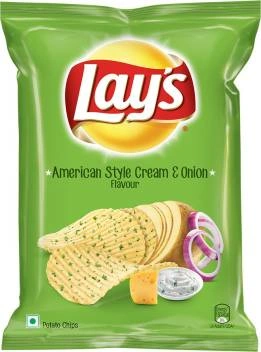 Lays American Style Cream &amp; Onion Flavour 90g-layscream90g