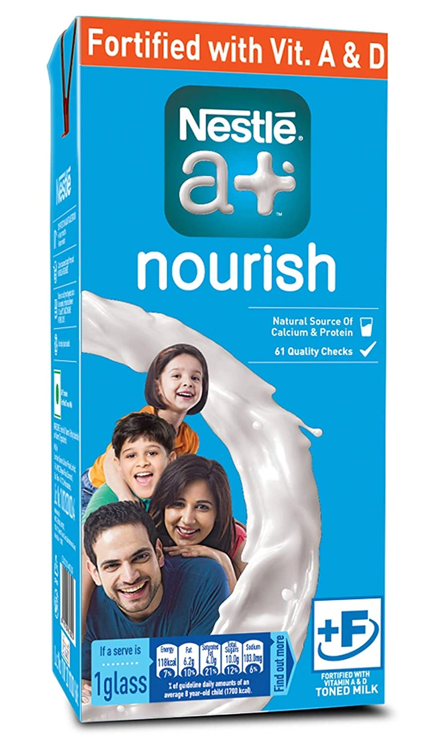 Nestle a+ nourish Toned Milk 1ltr-nestletonedmilk1ltr