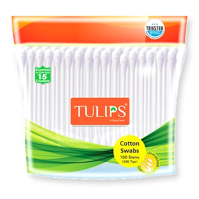 Tulips Cotton Swabs 100N-tulipscottonswabs100nabc
