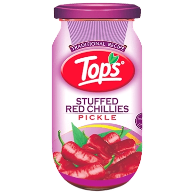 Tops Stuffed Red Chilli Pickle 375g-topsredchillipickle375g