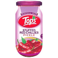 Tops Stuffed Red Chilli Pickle 375g