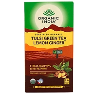 Organic India Tulsi Green & Lemon Ginger Tea 25N