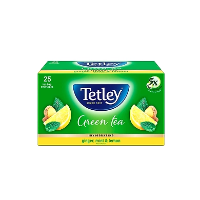 Tetley Ginger Mint &amp; Lemon Green Tea 25N-tetleylemongreentea25n