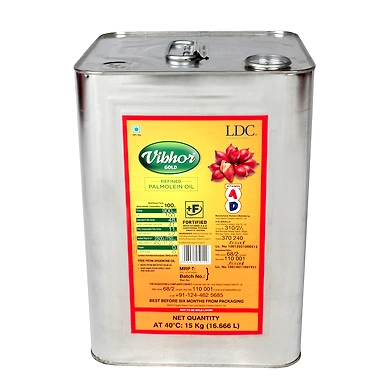 Vibhor Refined Oil Tin - 15kg-MTLS-1126