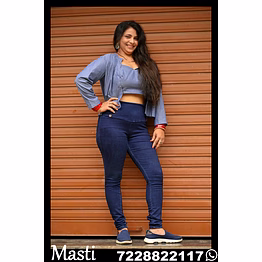 masti denim tube top with denim crop jacket (female)