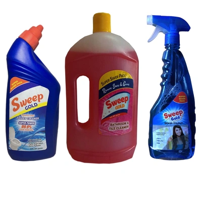 Sweep Gold® Toilet Cleaner Tile/Floor Cleaner & Glass Cleaner Combo Pack