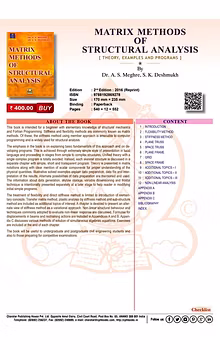 MATRIX METHODS OF STRUCTURAL ANALYSIS