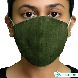 OrchidsPlus Active Face Mask 2+ Layer | Washable | Reusable | Active Protection - Green