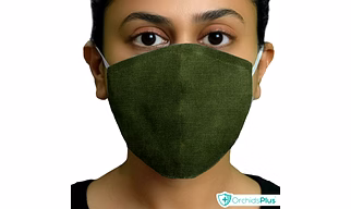 OrchidsPlus Active Face Mask 2+ Layer | Washable | Reusable | Active Protection - Green