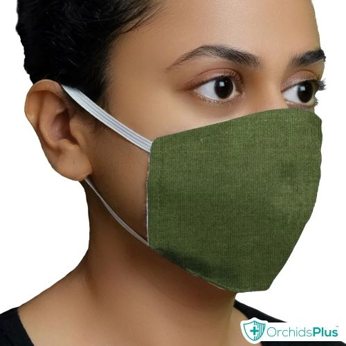 OrchidsPlus Active Face Mask 2+ Layer | Washable | Reusable | Active Protection - Green-5-1