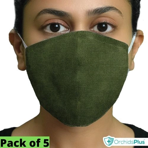 OrchidsPlus Active Face Mask 2+ Layer | Washable | Reusable | Active Protection - Green-OP_GREEN5_ACTIVE-1
