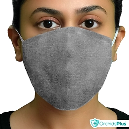 OrchidsPlus Active Face Mask | 2+ Layer | Washable | Reusable | Active Protection - Grey