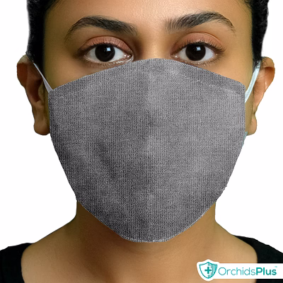 orchidsplus active face mask | 2+ layer | washable | reusable | active protection - grey