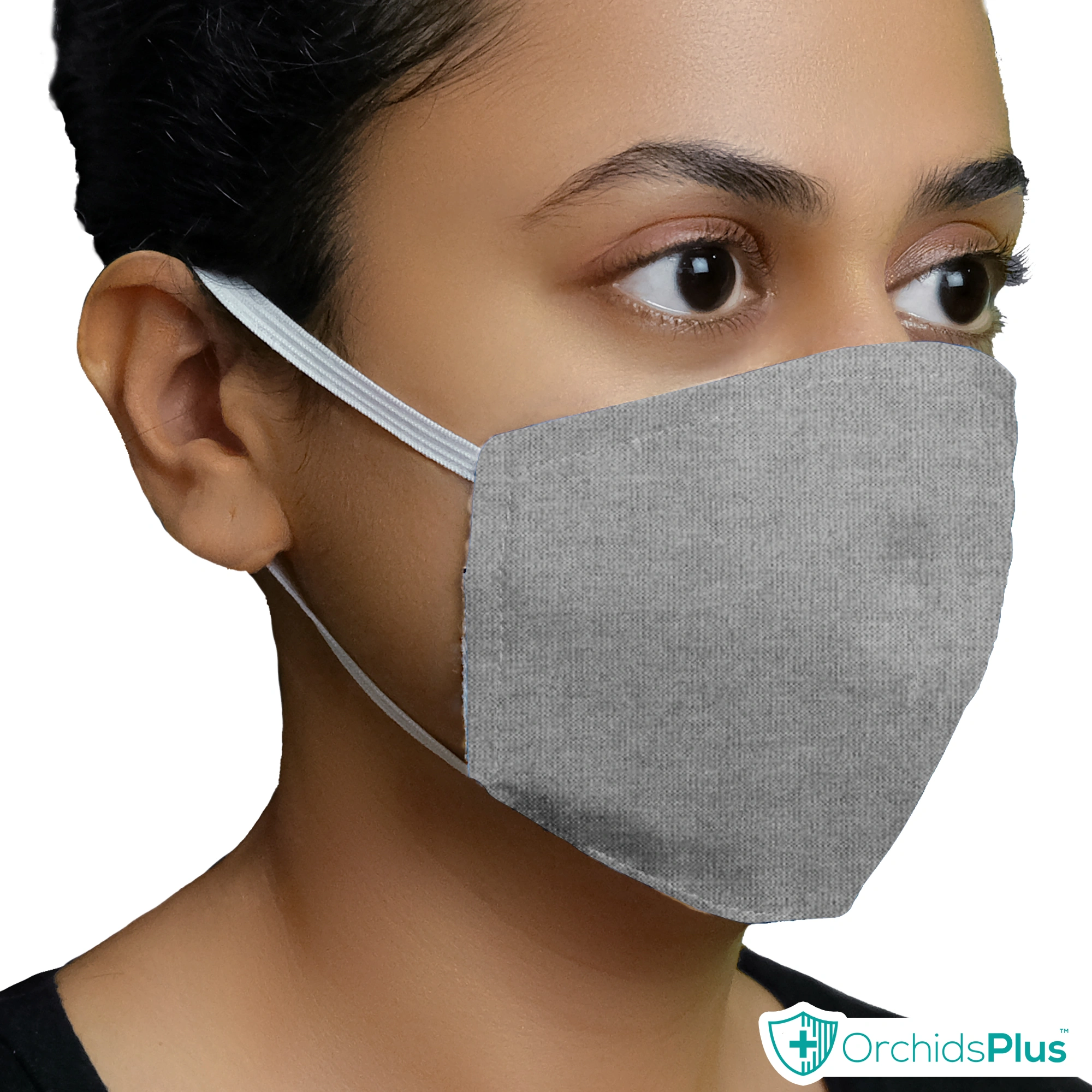 OrchidsPlus Active Face Mask | 2+ Layer | Washable | Reusable | Active Protection - Grey-5-4