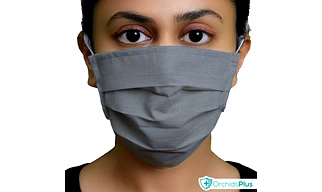 OrchidsPlus Pro Face Mask | 2+ Layer | Washable | Reusable | Active Protection - Grey