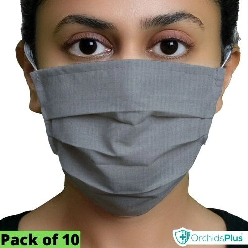 OrchidsPlus Pro Face Mask | 2+ Layer | Washable | Reusable | Active Protection - Grey-OP_PRO5_Grey-2