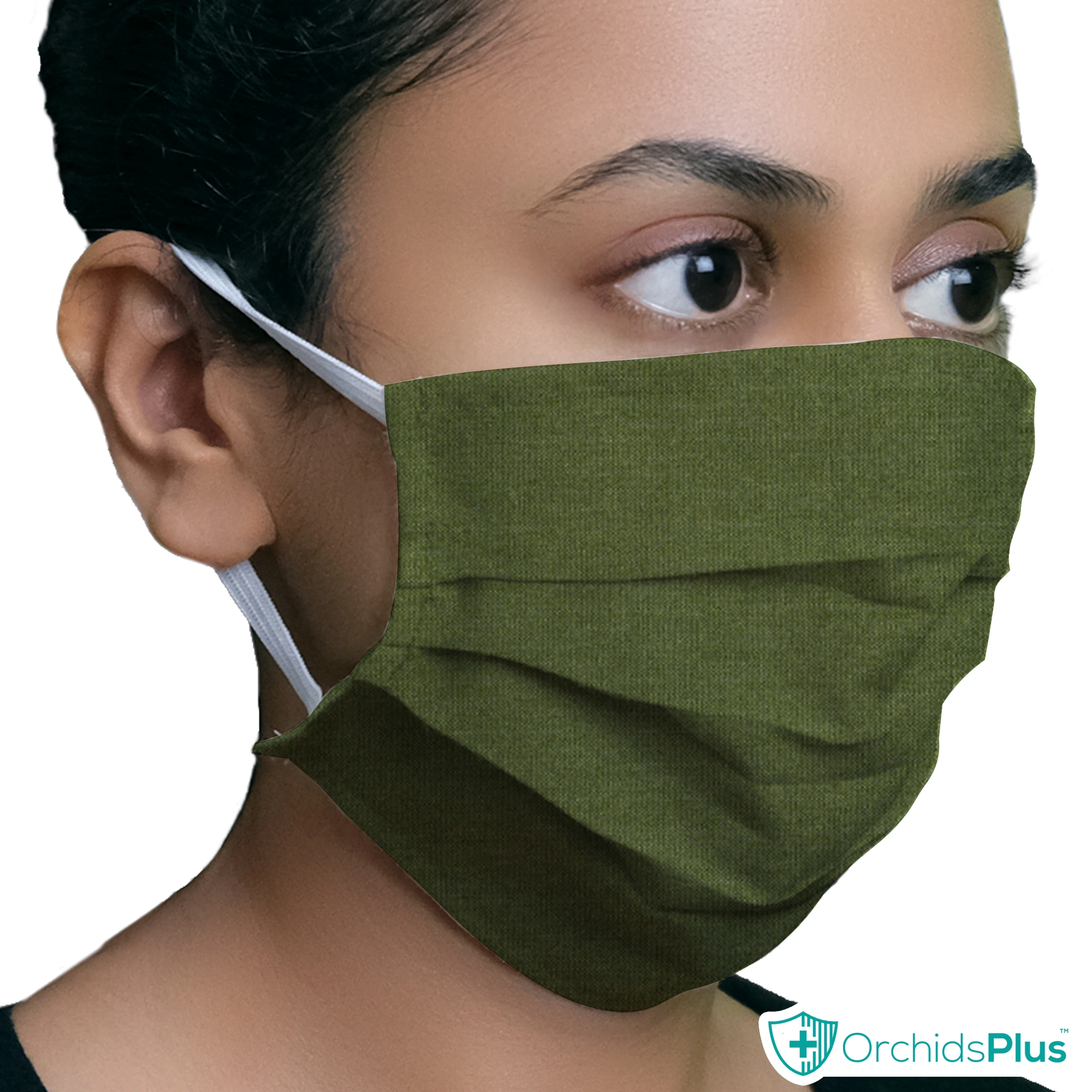 OrchidsPlus Pro Face Mask | 2+ Layer | Washable | Reusable | Active Protection - Green-10-2
