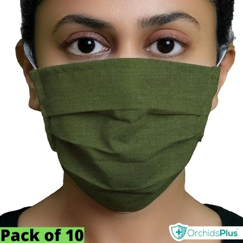 OrchidsPlus Pro Face Mask | 2+ Layer | Washable | Reusable | Active Protection - Green-OP_PRO5_GREEN-2