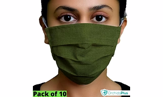 OrchidsPlus Pro Face Mask | 2+ Layer | Washable | Reusable | Active Protection - Green