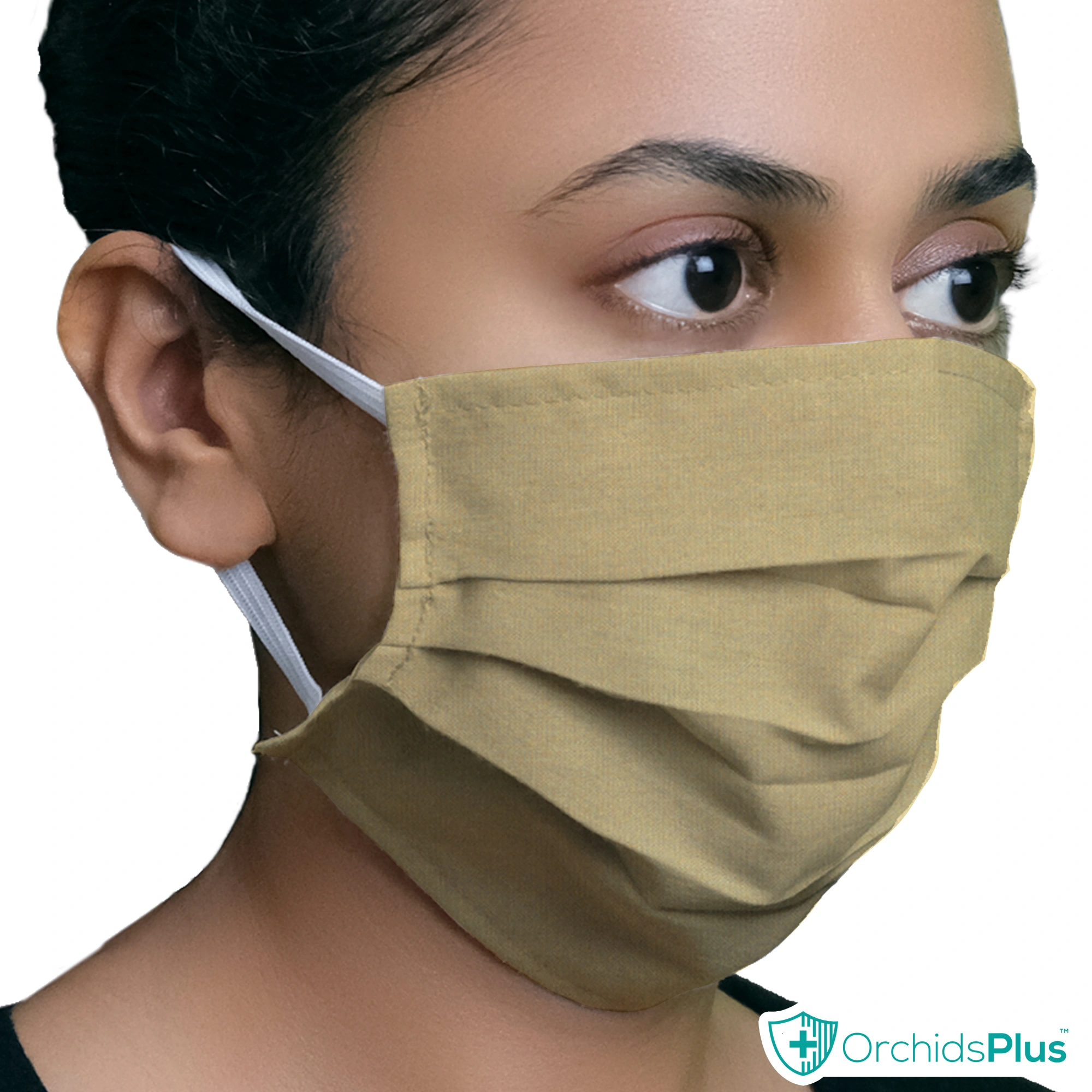 OrchidsPlus Pro Face Mask | 2+ Layer | Washable | Reusable | Active Protection - Beige-5-1