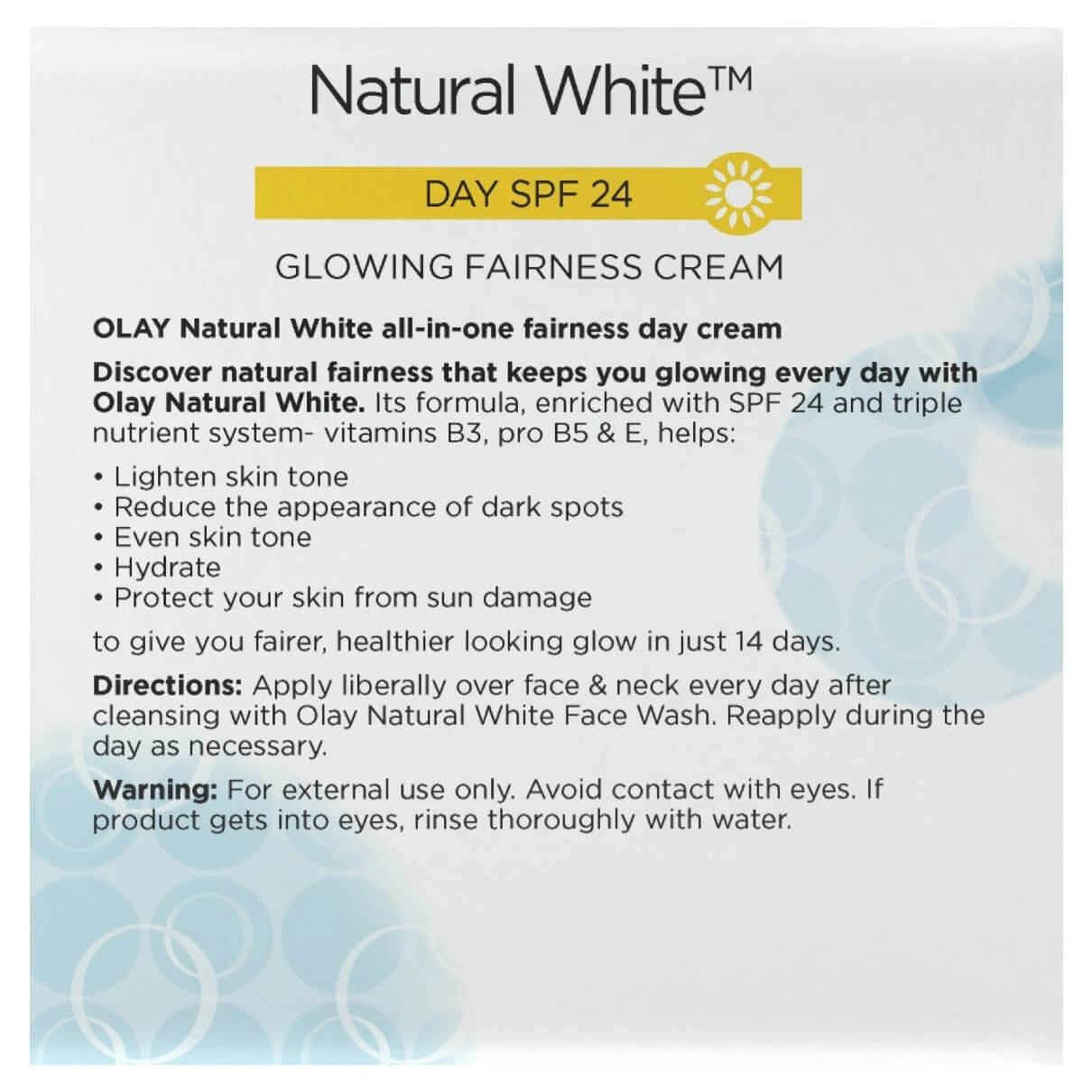 OLAY NATURAL WHITE 7 IN ONE GLOWING FAIRNESS CREAM SPF 24-50 GM-2