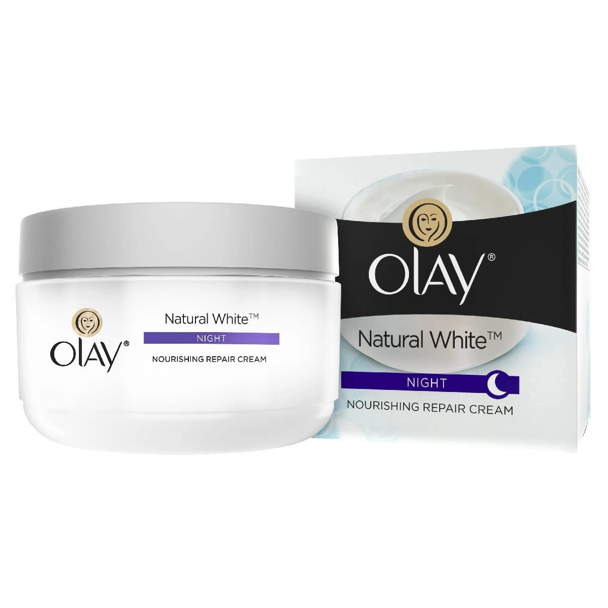 OLAY NATURAL WHITE 7 IN ONE NIGHT NOURISHING REPAIR CREAM-50 GM-1