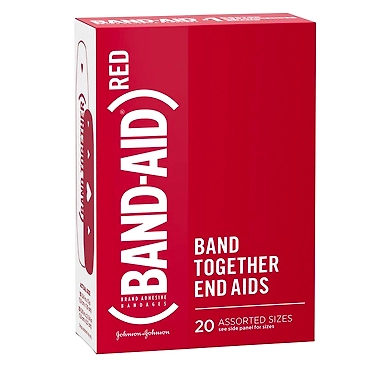 BAND-AID Brand (RED) Adhesive Bandages,-JJ155-1