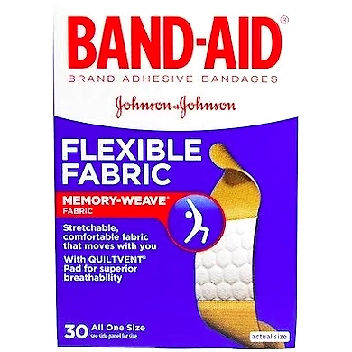 Band Aid, Adhesive Bandages, Flexible Fabric-JJ163-30Nos