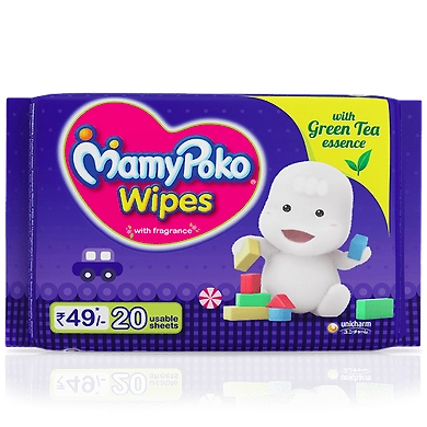 MamyPoko WIPES WITH GREEN TEA ESSENCE-UC-62-20sheets
