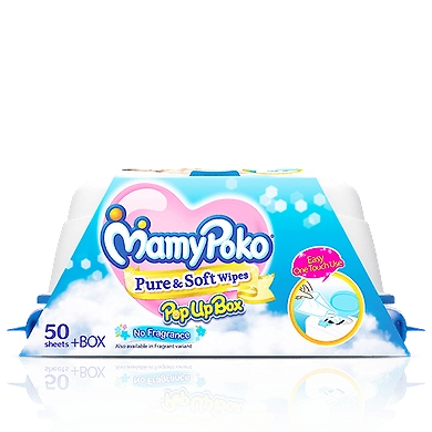 MamyPoko PURE &amp; SOFT WIPES POP UP BOX without-fragrance-UC-66-50sheets