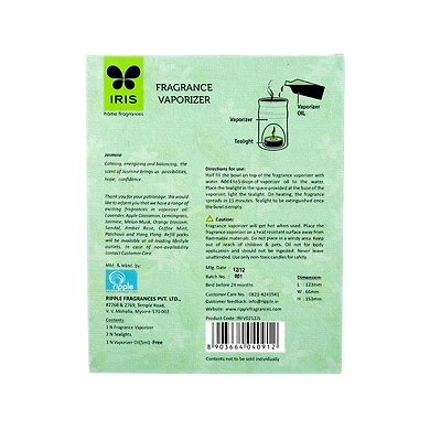 Iris Jasmine Fragrance Ceramic Vapourizer (with 5ml Oil &amp; 2 tealights)-2