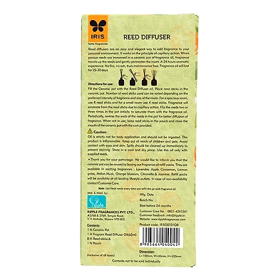 Iris Reed Diffuser with Ceramic Pot - Orange Blossom Home Fragrances INRD0101OB-2