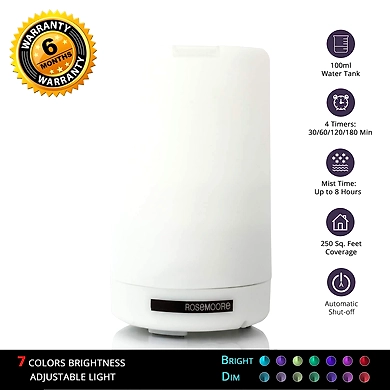 Rosemoore Essential Oil Ultrasonic Aroma Diffuser &amp; Humidifier Indus 100ml with Cool Mist-886877039097