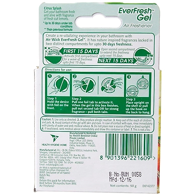 Airwick Everfresh Gel Bathroom Air Freshener - Citrus Splash (50 g)-1