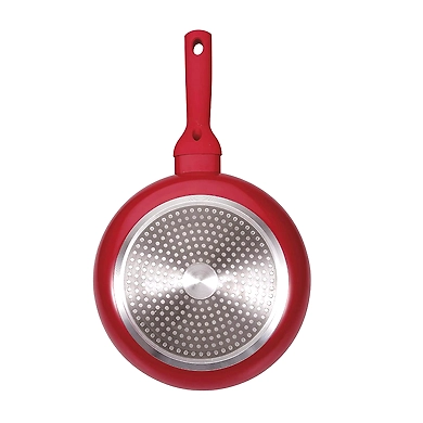 Bergner Bellini+ Pressed Aluminium Non-Stick Deep Frypan with Glass Lid, 22 cm, 1.8 Liters, Induction Base, Red-2