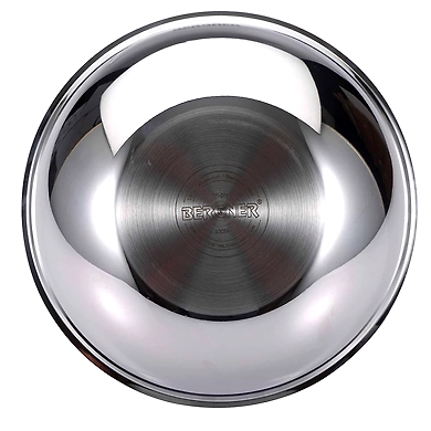 Bergner Argent Triply Stainless Steel Tasra with Stainless Steel Lid, 22 cm, 1.6 Liters. Induction Base, Silver.-2